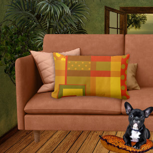 Rectangle Design abstrait moderne Motif d'automne Coussin