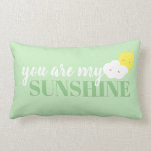 Rectangle Doodé Vous Êtes Mon Coussin Soleil Vert