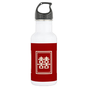 Rectangle Double Happiness Klassische chinesische Trinkflasche