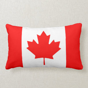 Rectangle Drapeau canadien Coussin de la feuille d'érable ro