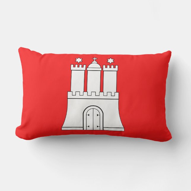 Rectangle Drapeau de Hambourg Lumbar Coussin (Recto)