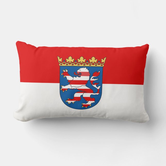 Rectangle Drapeau de Hesse Lumbar Coussin (Recto)