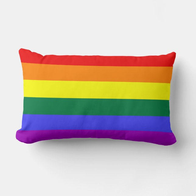 Rectangle Drapeau Rainbow Pride Coussin MoJo américain (Recto)