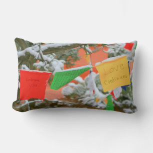 Rectangle drapeaux de prière tibétain coussin