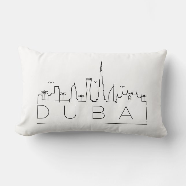 Rectangle Dubaï, Coussin Skyline des Émirats Arabes Unis (Recto)