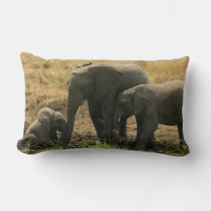 Rectangle Elephant Family Bonding Lumbar Coussin