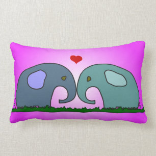 Rectangle Éléphants dans le coussin d'amour