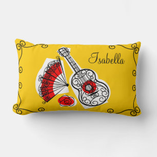 Rectangle Espagnol Souvenirs "nom" coins coussin lumbar