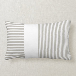 Rectangle Et gris coussin rayé par Lumbar blanc