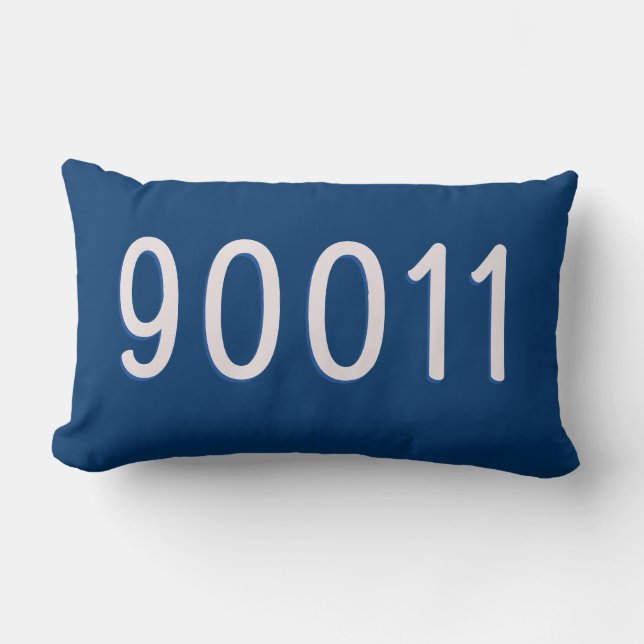Rectangle Faites Votre Propre Coussin de Code Postal Bleu Ma (Recto)