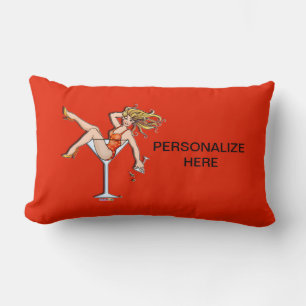 RECTANGLE FILLE DANS UN VERRE À MARTINI 2 COUSSIN LOMBAIRE
