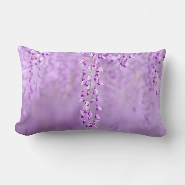 Rectangle Fleurs de lavande délicates Coussin Lombaire (Recto)