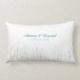 Rectangle Fleurs d'empreinte digitale de mariage - coussin