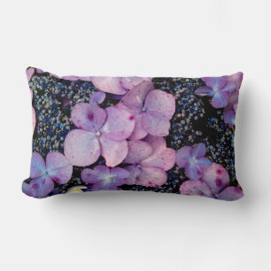 Rectangle Fleurs d'Hydrangée violette - COUSSIN LUMBAR