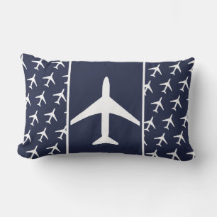 Rectangle Funky Avion Blanc Avion Pilote Volant Coussin