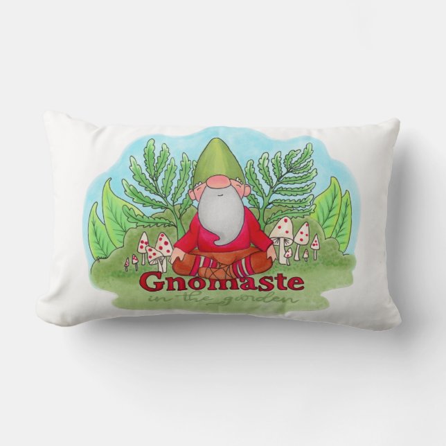 Rectangle Gnomaste dans le jardin, coussin (Recto)