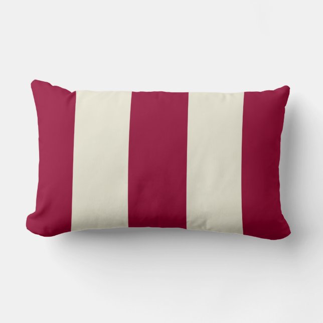 Rectangle Grenat et coussin de rayure d'Ecru (Recto)