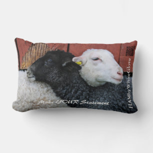 Rectangle HAMbWG - Coussin Lumbar - Mouton noir blanc