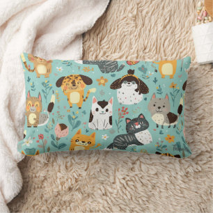 Rectangle Housse de Coussin de Jet Émoussé à Imprimé d'Anima