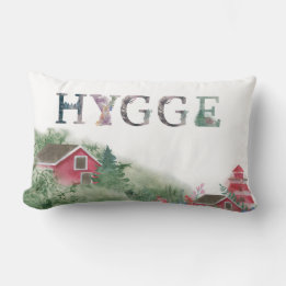 Rectangle Hygge Coussin - Aquarelle Nordic Winter Scenery