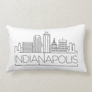 Rectangle Indianapolis, Indiana Skyline Lumbar Coussin