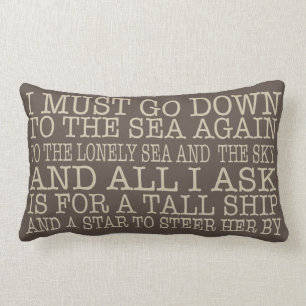 Rectangle Je dois descendre au coussin de mer dans le brun