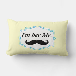 Rectangle Je suis elle M. Mustard Coussin de la Moustache Ja