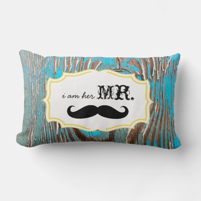 Rectangle Je suis elle M. Old Wood Coussin de moustache (Recto)