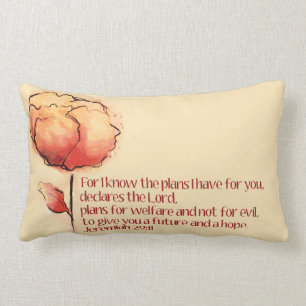 Rectangle Jeremiah 29:11 Coussin — Parce que je connais le