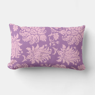 Rectangle Joli Coussin rose et pourpre Damask