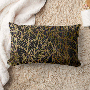 Rectangle Joli décor art déco or noir coussin