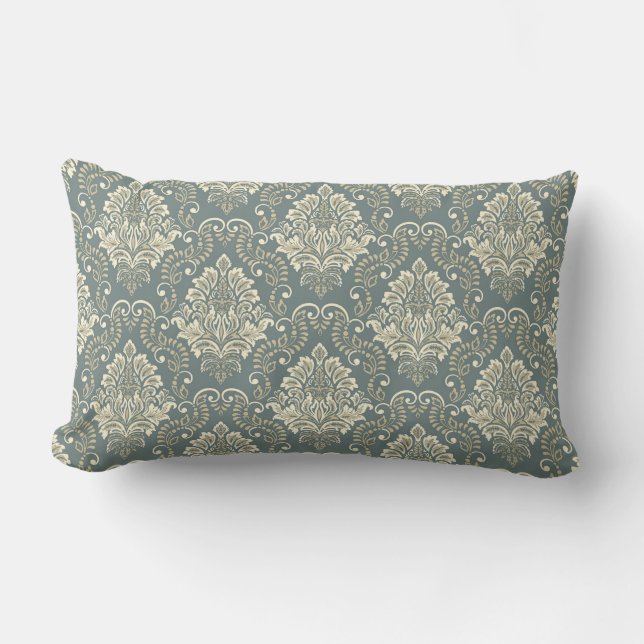 Rectangle Joli modèle Damask Lumbar Coussin (Recto)