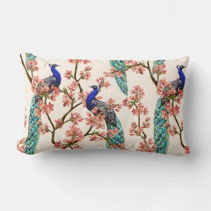 Rectangle Joli Peacock Motif Lumbar Coussin
