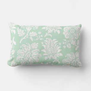 Rectangle Jolie Mint Green Damask Coussin