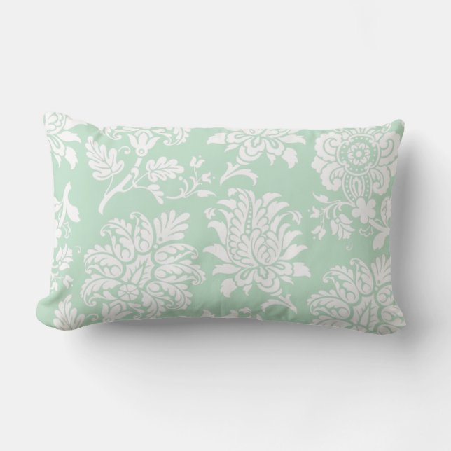 Rectangle Jolie Mint Green Damask Coussin (Recto)