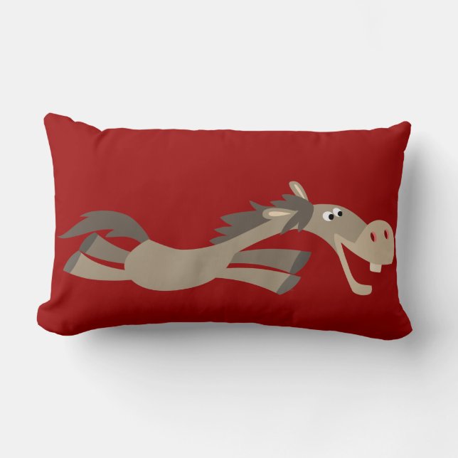 Rectangle Jote Swift Cartoon Horse Lumbar Coussin (Recto)
