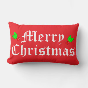 Rectangle Joyeux Noël Rouge Coussin de vacances