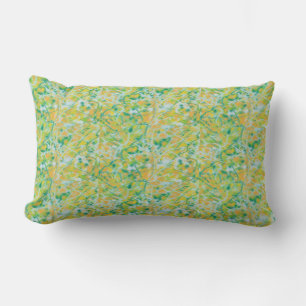 Rectangle Kelly verte, bronzée, bleu clair Coussin