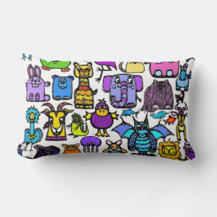 Rectangle ''l'alphabet book" coussin - blanc lumbar