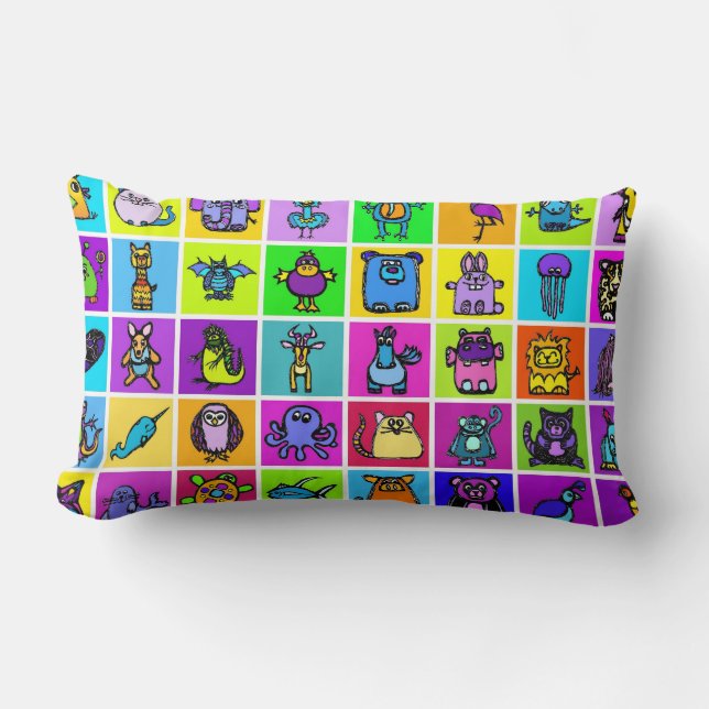 Rectangle "l'alphabet book" & pingouins coussin - lumbar (Recto)