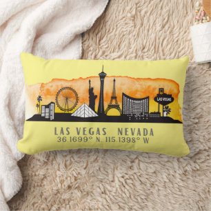Rectangle Las Vegas Skyline Latitude Lumbar Coussin