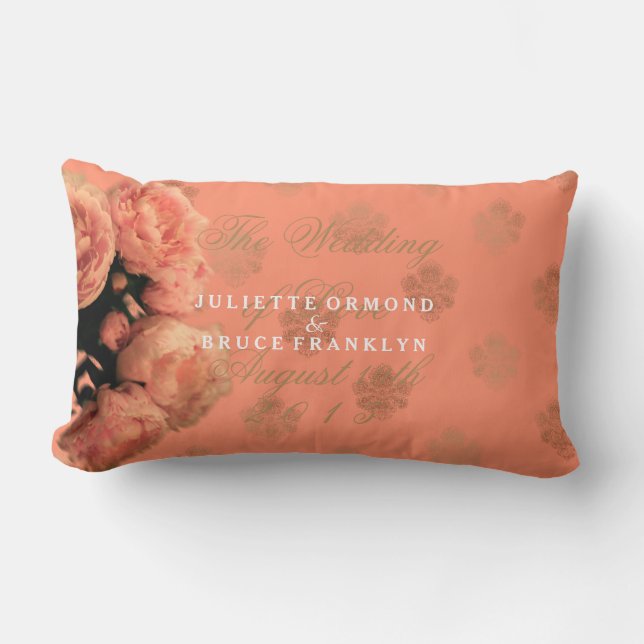 Rectangle Le baroque et pivoines - coussin (Recto)