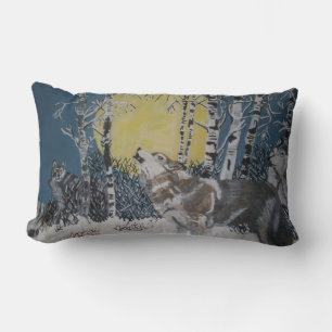 Rectangle LE coussin DES LOUPS DE HOWLLING