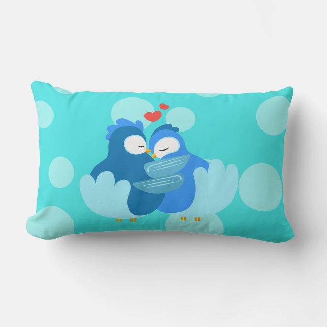 Rectangle Les oiseaux en amour coussin (Recto)