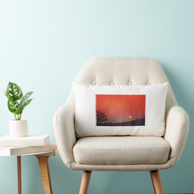 Rectangle Lit Design Print Lumbar Coussin (Chaise)