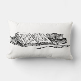 Rectangle Livres vintages et Coussin de lecture Quill