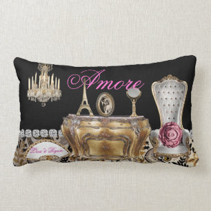 Rectangle LONG coussin VINTAGE CHIC français PERSONNALISÉ