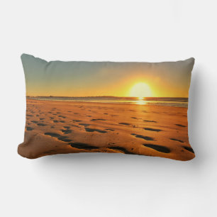 Rectangle Magnifique coucher de soleil sur la plage Coussin 