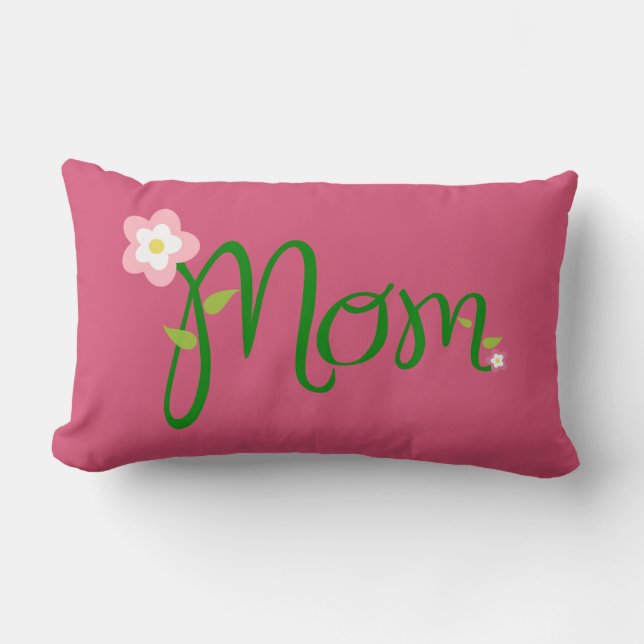 Rectangle Maman Coussin Lumbar rose foncé (Recto)