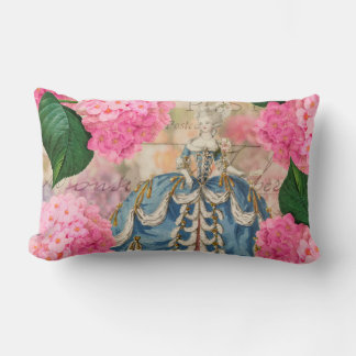 Rectangle Marie Antoinette Rose Hydrangeas Lumbar Coussin